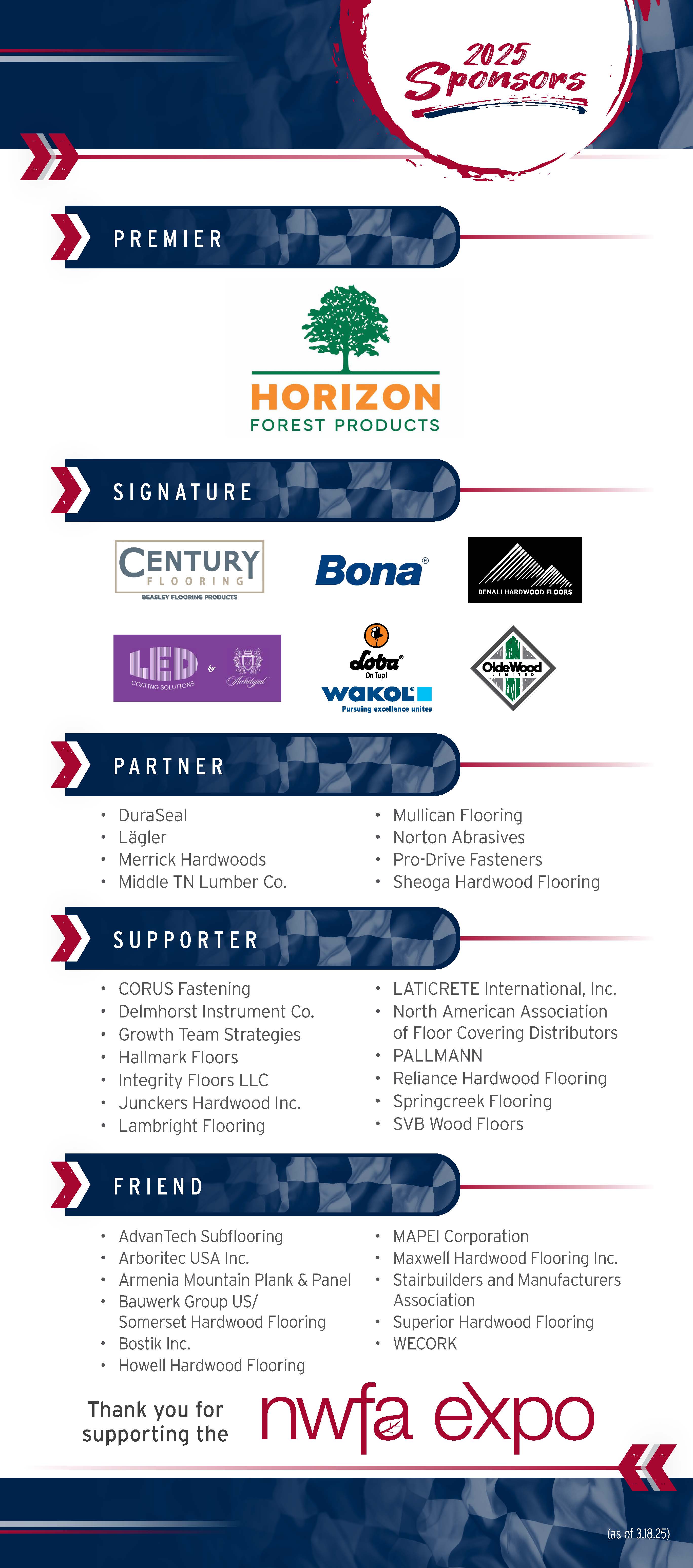 2025 NWFA Expo Sponsors
